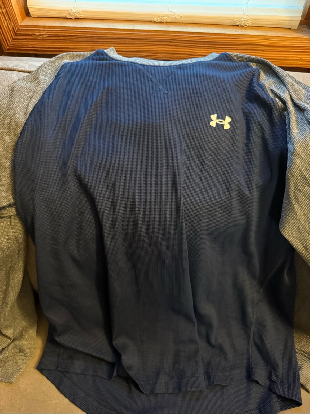 Under Armour Navy Long-Sleeve Waffle-Knit Performance Shirt